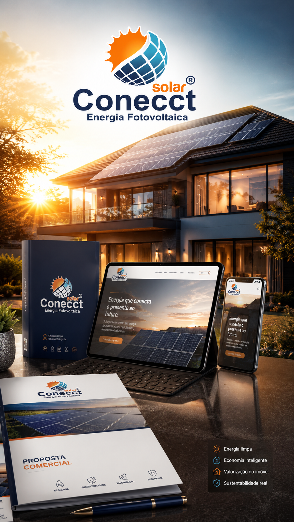 Case Conecct Solar Energia Fotovoltaica desenvolvido pela Conecct Mídia